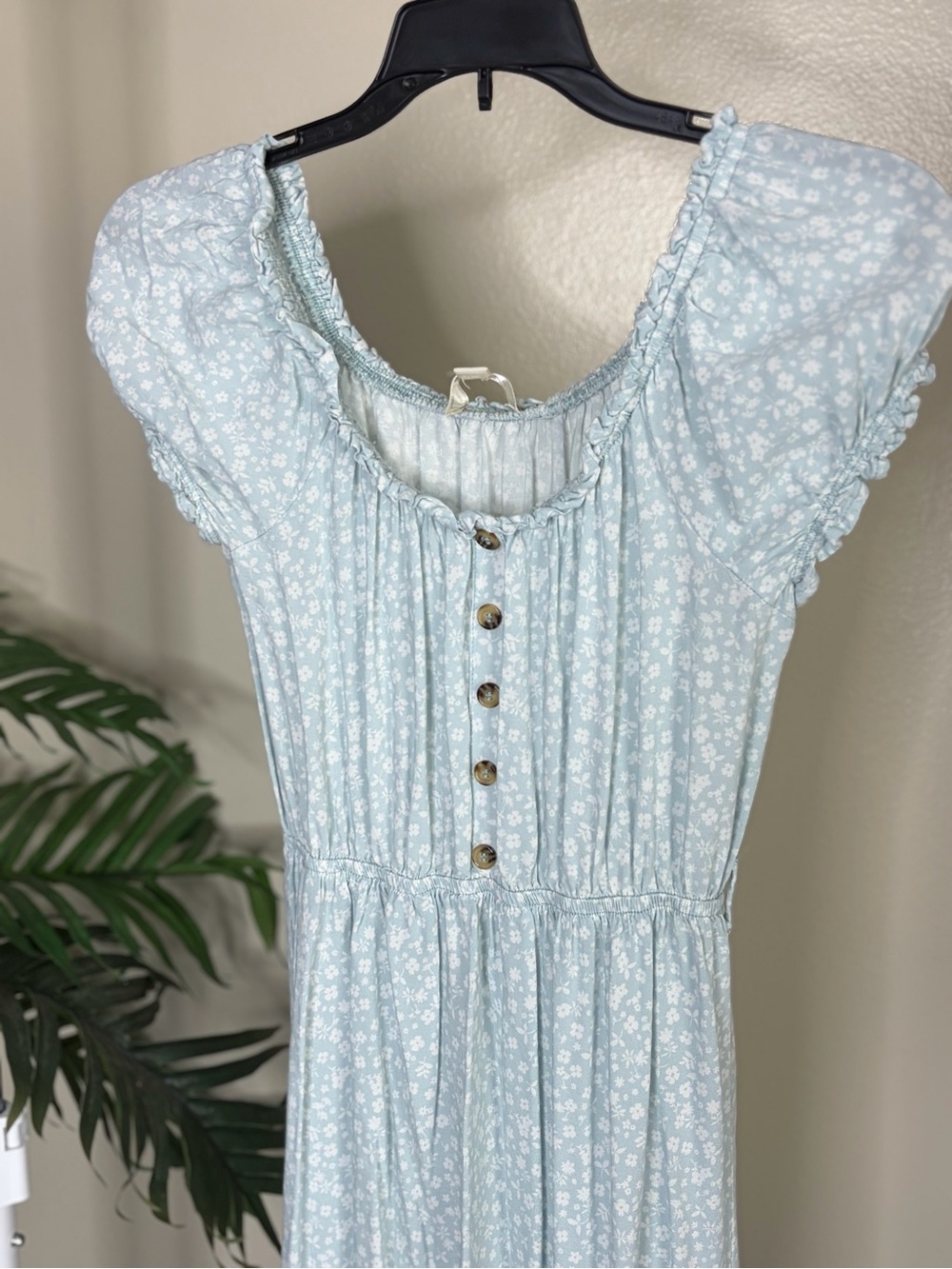 No Comment Light Blue Floral Maxi Dress Small Cottagecore Summer Dress